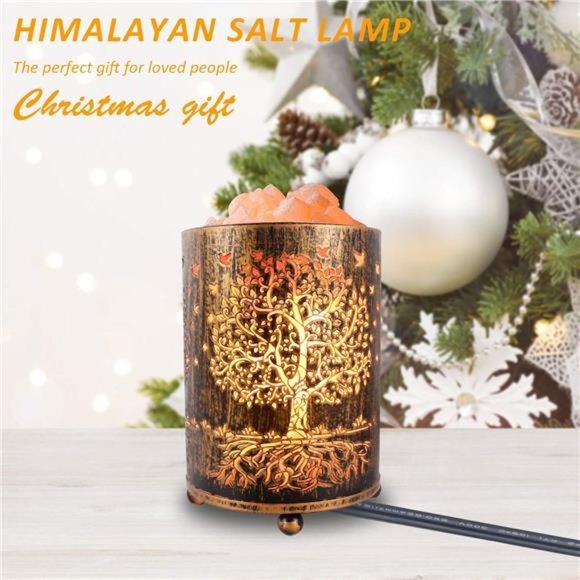 Salt Lamps Night Light, Himalayan Salt Rock Lamp with Dimmer Switch,Tree of Life - Picture 6 of 6